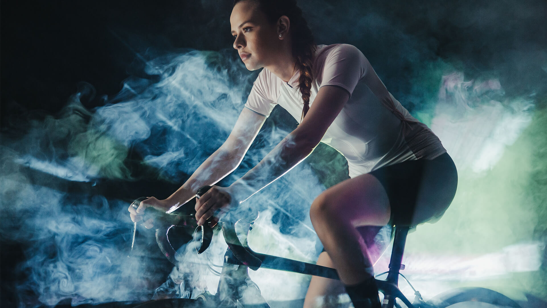 Woman on a cycling bike