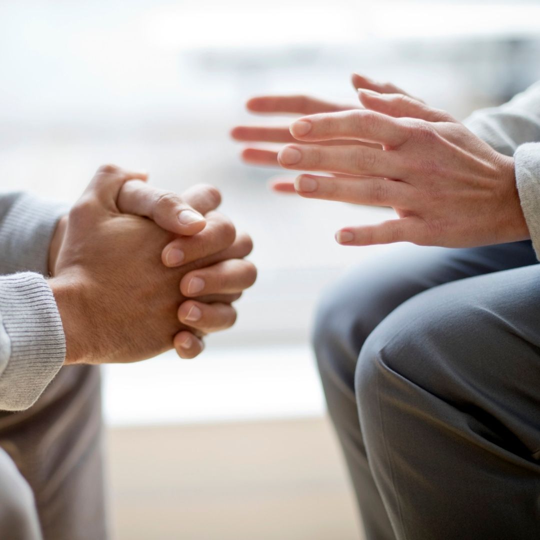 Two women having a counselling session.