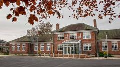 Front aspect of East Durham College's main front building at Houghall