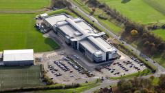 Aerial shot of East Durham College's Peterlee campus main campus building