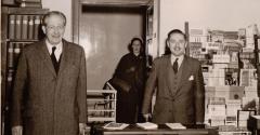 Former Prime Minister Harold Macmillan meeting Principal Clive Percy in the 1950s