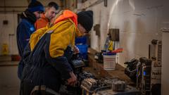 engineering student working in workshop